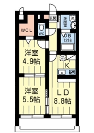 熊本市西区上熊本のマンションの間取り