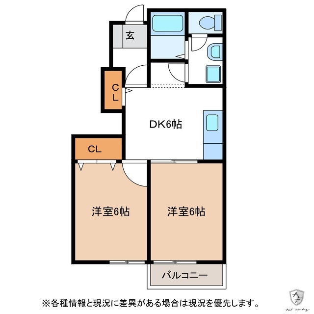 多治見市大原町のアパートの間取り