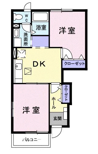 ソレアードホソヤBの間取り