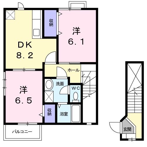 【高松市一宮町のアパートの間取り】