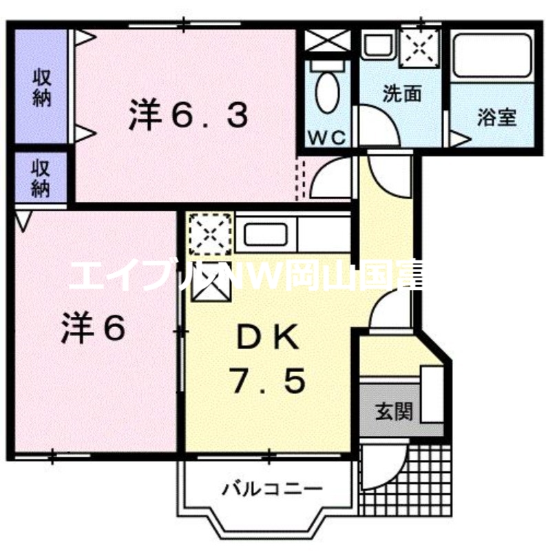 アヴェニール寺畔の間取り