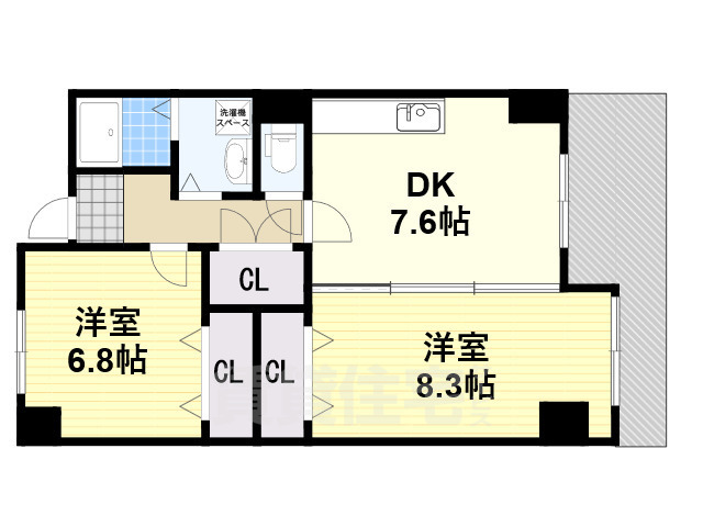 大阪市城東区中浜のマンションの間取り