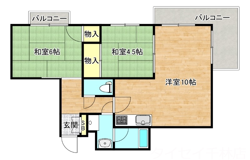 大阪市旭区清水のマンションの間取り