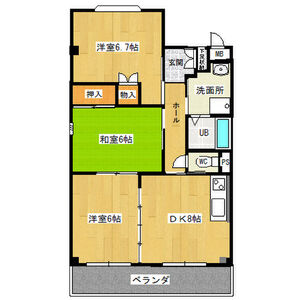 常滑市新浜町のマンションの間取り