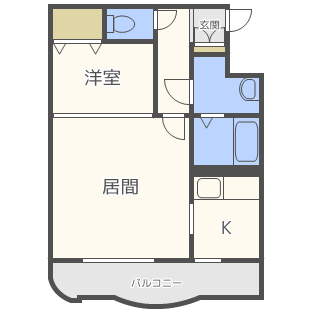 地下鉄東西線 琴似駅 徒歩8分 4階建 築33年の間取り写真