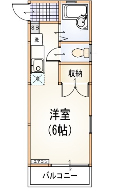 京王相模原線 南大沢駅 徒歩15分 2階建 築34年の間取り写真