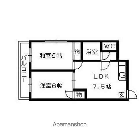 西鉄天神大牟田線 大橋駅 徒歩4分 8階建 築36年の間取り写真