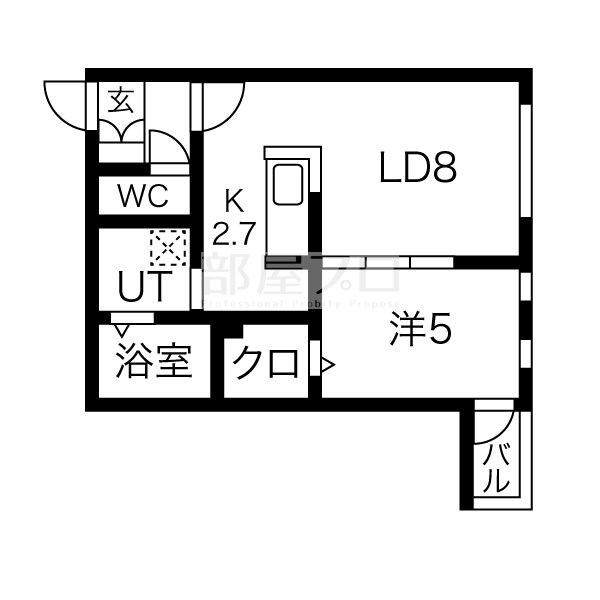 地下鉄東西線 琴似駅 徒歩1分 5階建 築11年の間取り写真