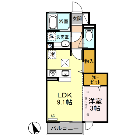 メゾン医大前桜E棟の間取り