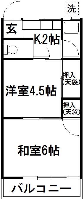 板橋区赤塚のアパートの間取り