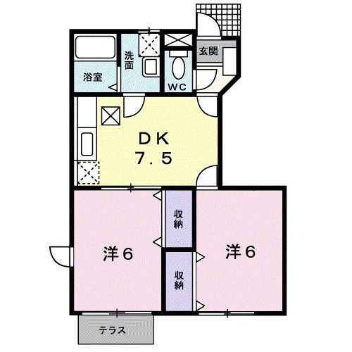 備前市吉永町吉永中のアパートの間取り