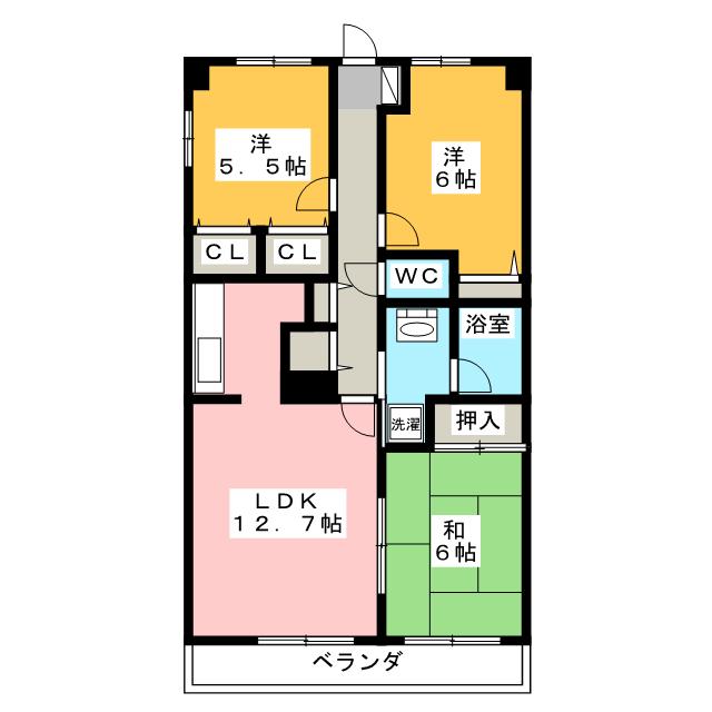 マンションベルシーの間取り