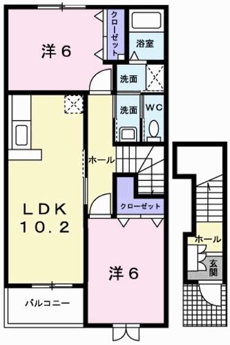 姫路市網干区垣内本町のアパートの間取り