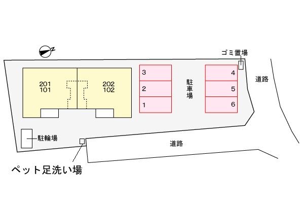 【ヴィラ　コスモスの駐車場】