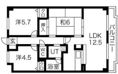 西宮市柳本町のマンションの間取り