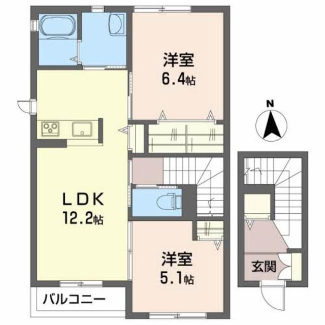 福島市御山のアパートの間取り