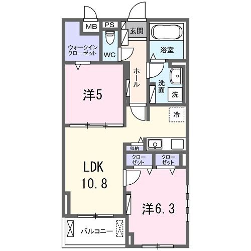 長岡京市下海印寺のマンションの間取り