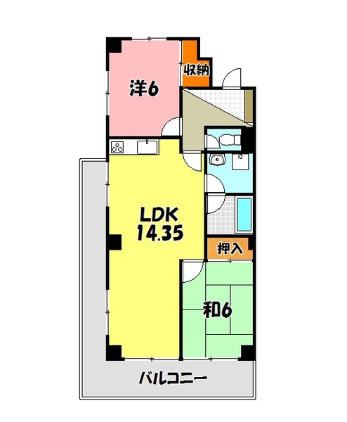 【明石市大久保町大窪のマンションの間取り】