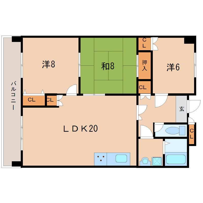 緑地ロイヤルハイツ2号館の間取り