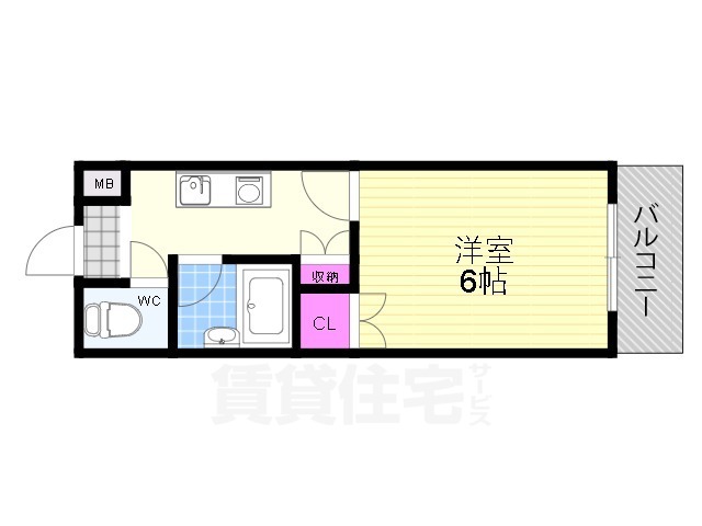 大阪市淀川区新北野のマンションの間取り