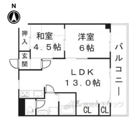 長岡京市今里のマンションの間取り