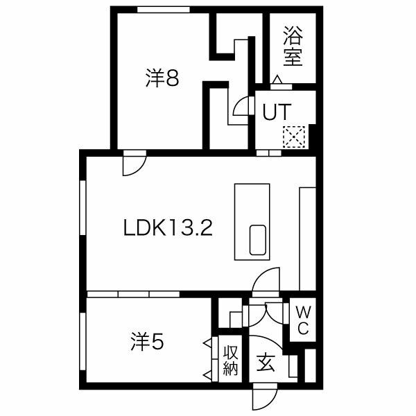 札幌市東区北十七条東のマンションの間取り