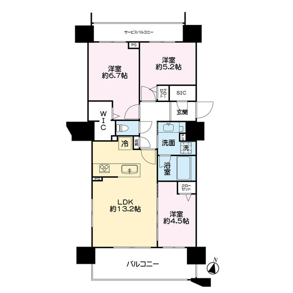 札幌市東区北十七条東のマンションの間取り