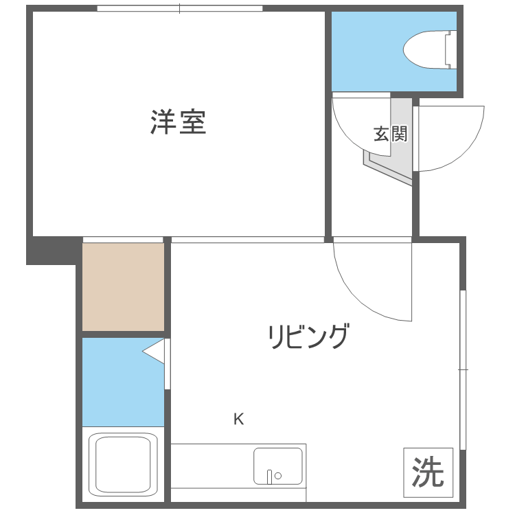 札幌市中央区南七条西のアパートの間取り