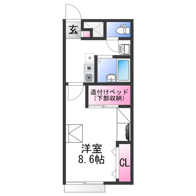 和歌山市北野のアパートの間取り