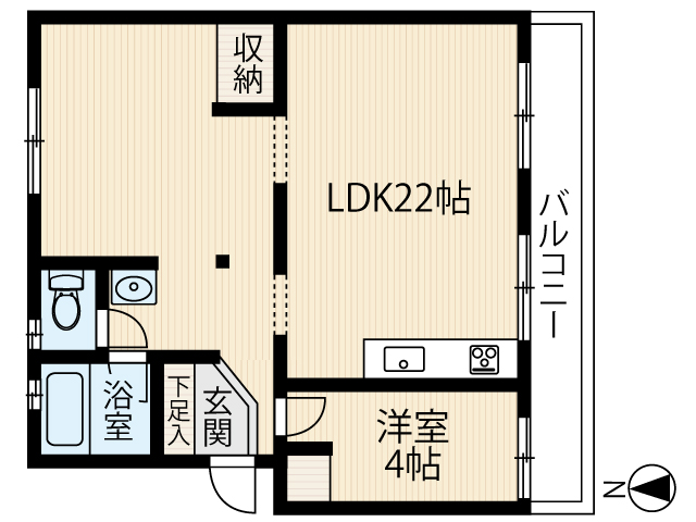 西愛宕住宅Ａ棟302の間取り