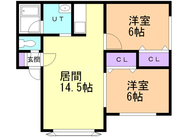 札幌市西区西野七条のアパートの間取り