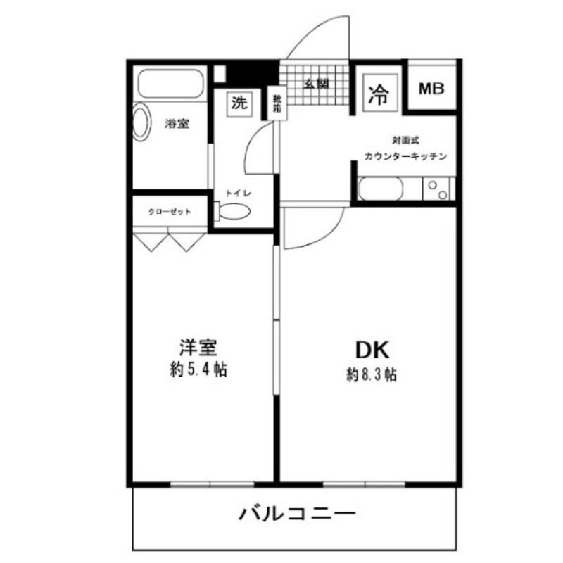 新宿区市谷本村町のマンションの間取り