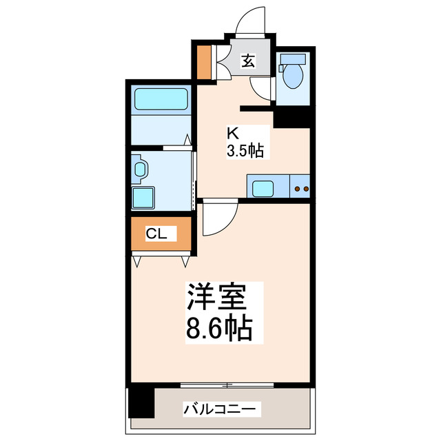 熊本市中央区水前寺のマンションの間取り