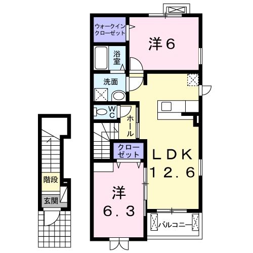 岸和田市神須屋町のアパートの間取り