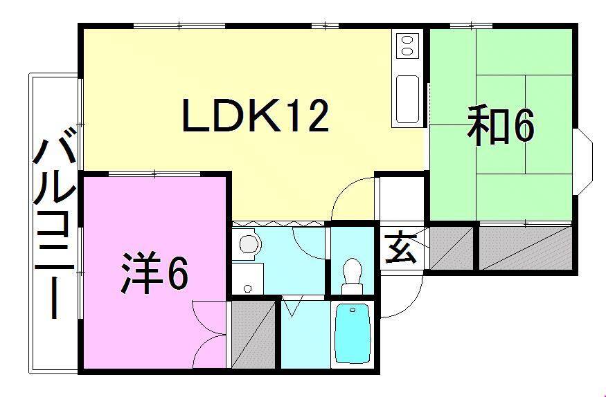 松山市鷹子町のアパートの間取り