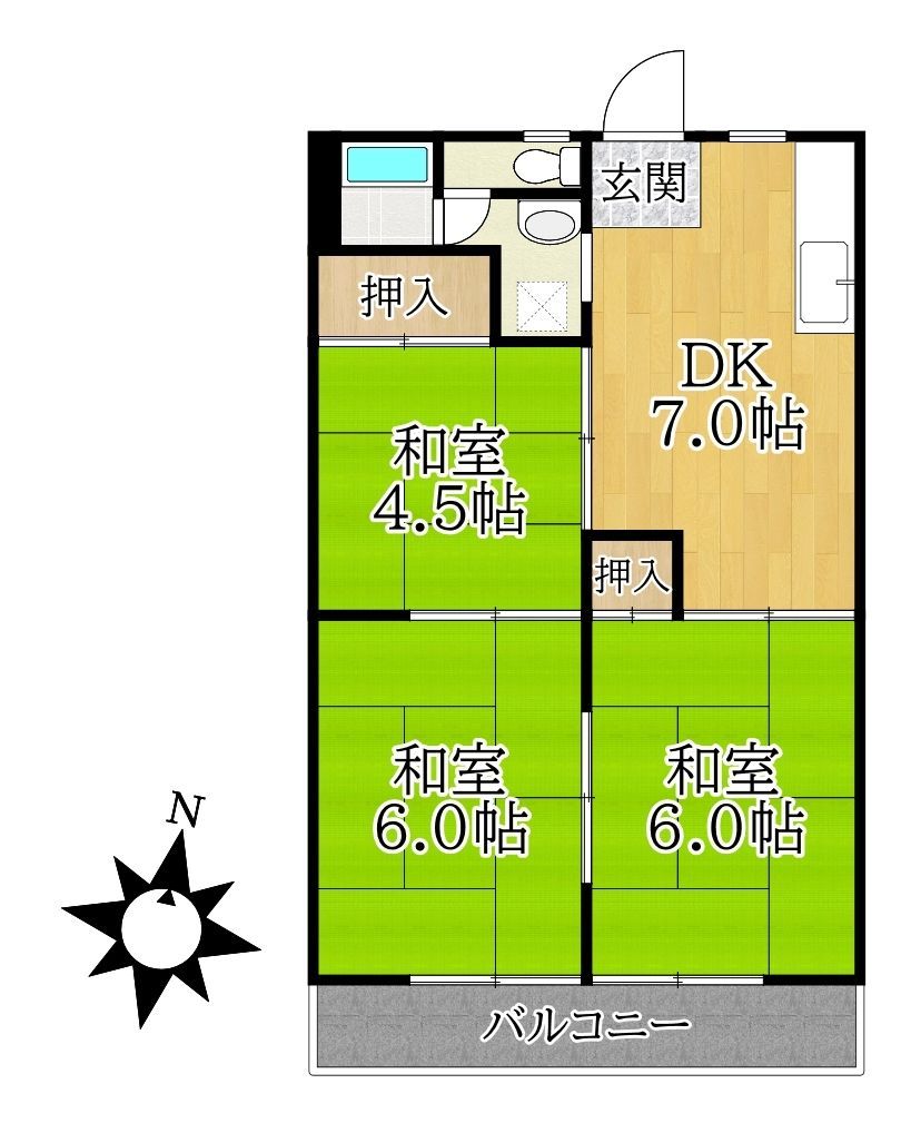 桜ビラD棟の間取り