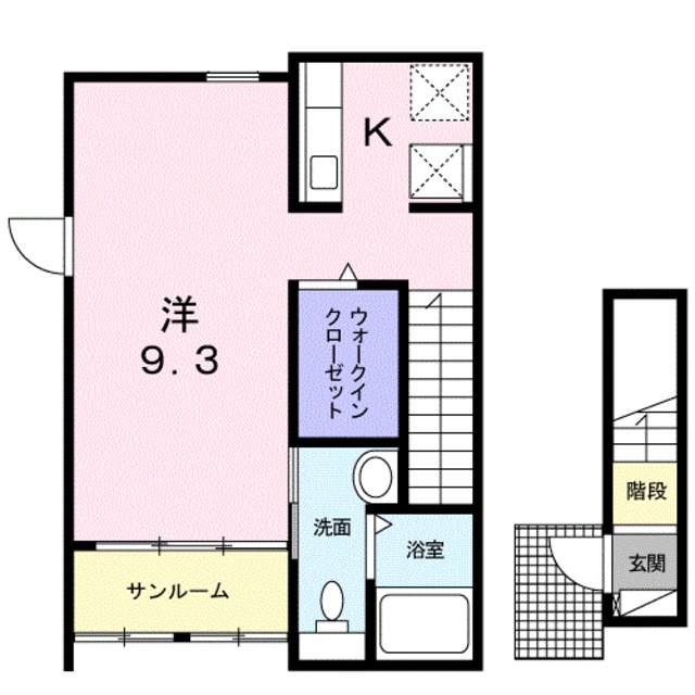 和歌山市和歌浦東のアパートの間取り