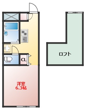 小田原市国府津のアパートの間取り