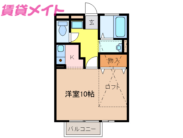 津市雲出本郷町のアパートの間取り