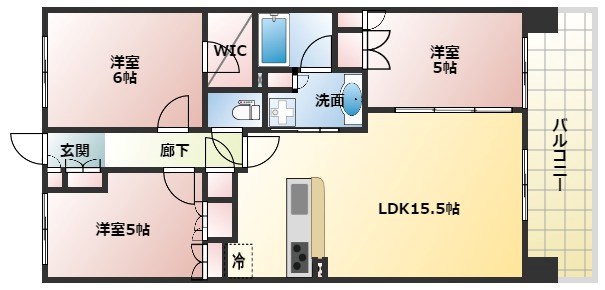 尼崎市長洲西通のマンションの間取り