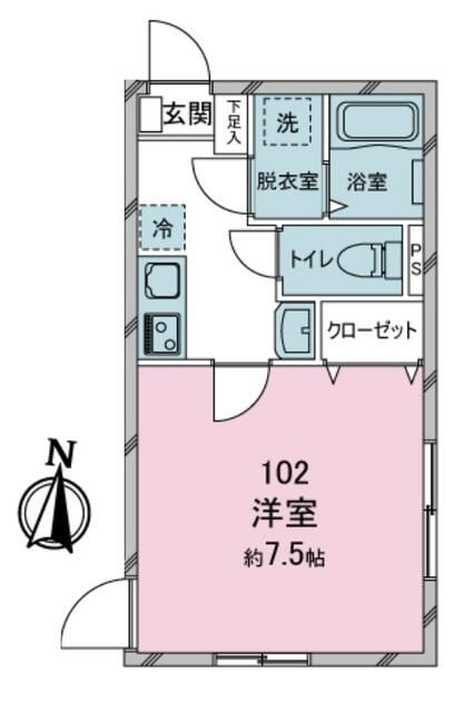 所沢市大字上安松のアパートの間取り