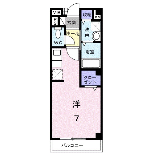 松江市東出雲町揖屋のアパートの間取り