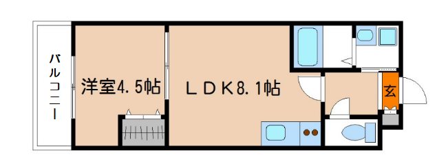 京都市中京区西ノ京式部町のマンションの間取り