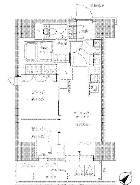 中央区東日本橋のマンションの間取り