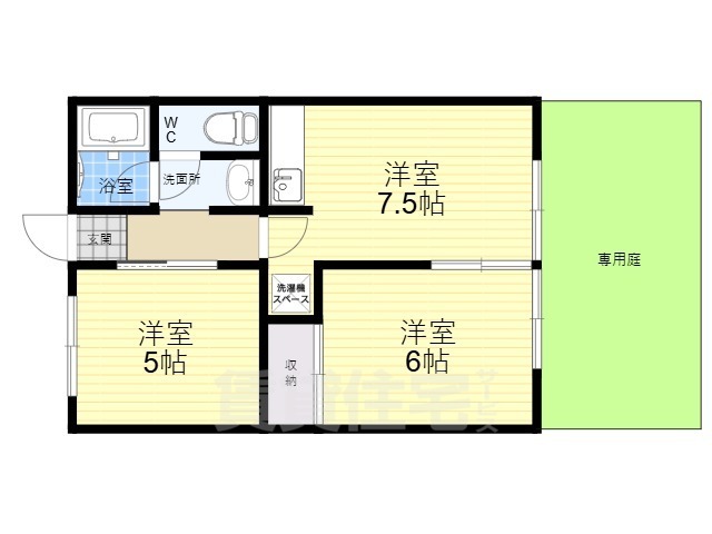 京都市伏見区桃山町和泉のアパートの間取り