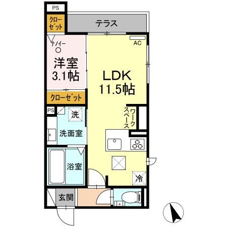 【豊橋市柱二番町のアパートの間取り】