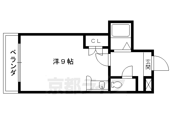 京都市北区鷹峯上ノ町のマンションの間取り