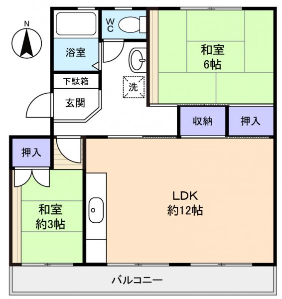 村上団地２街区３５号棟の間取り