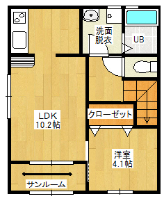 寒河江市大字西根のアパートの間取り