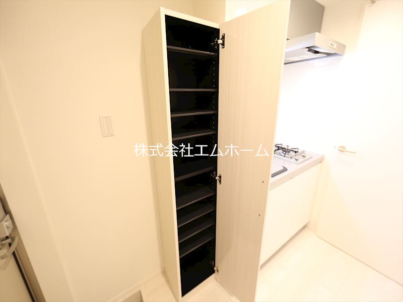 玄関　玄関シューズボックス　姿見鏡付き（収納充実してます）同型写真